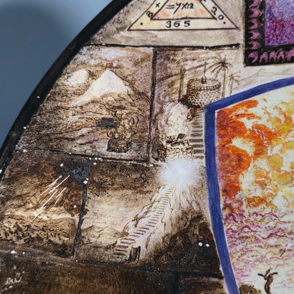 Very Unusual Hand-Painted Minton Plate – c.1880 – Masonic / Religious / Biblical Themes View VIII