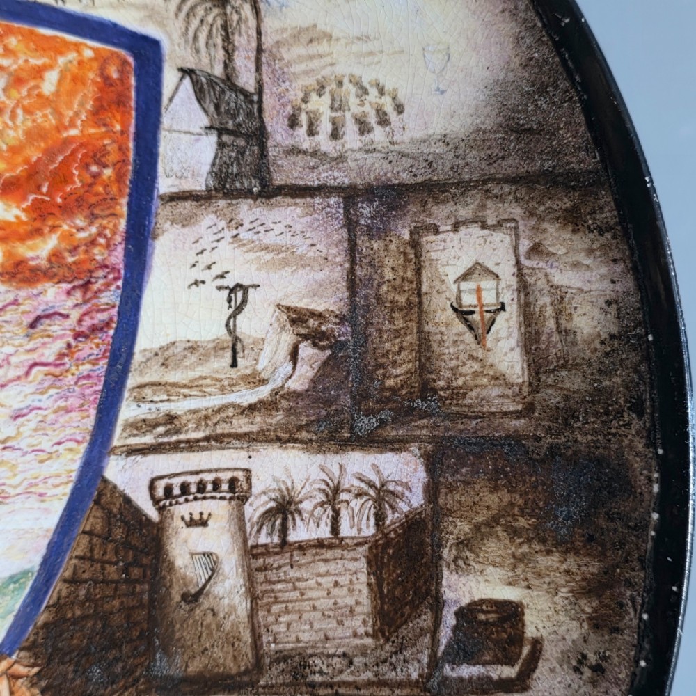 Very Unusual Hand-Painted Minton Plate – c.1880 – Masonic / Religious / Biblical Themes View X