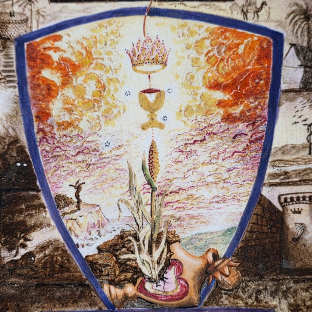 Very Unusual Hand-Painted Minton Plate – c.1880 – Masonic / Religious / Biblical Themes View XI