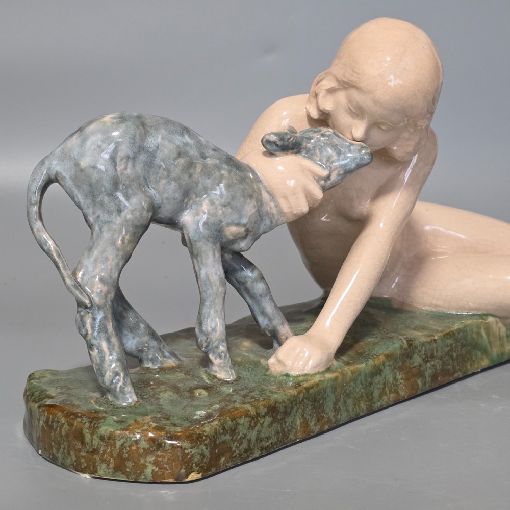 Fine Signed Ary Bitter 48cm Art Deco Glazed Terracotta Sculpture – French, c.1920s–30s View III