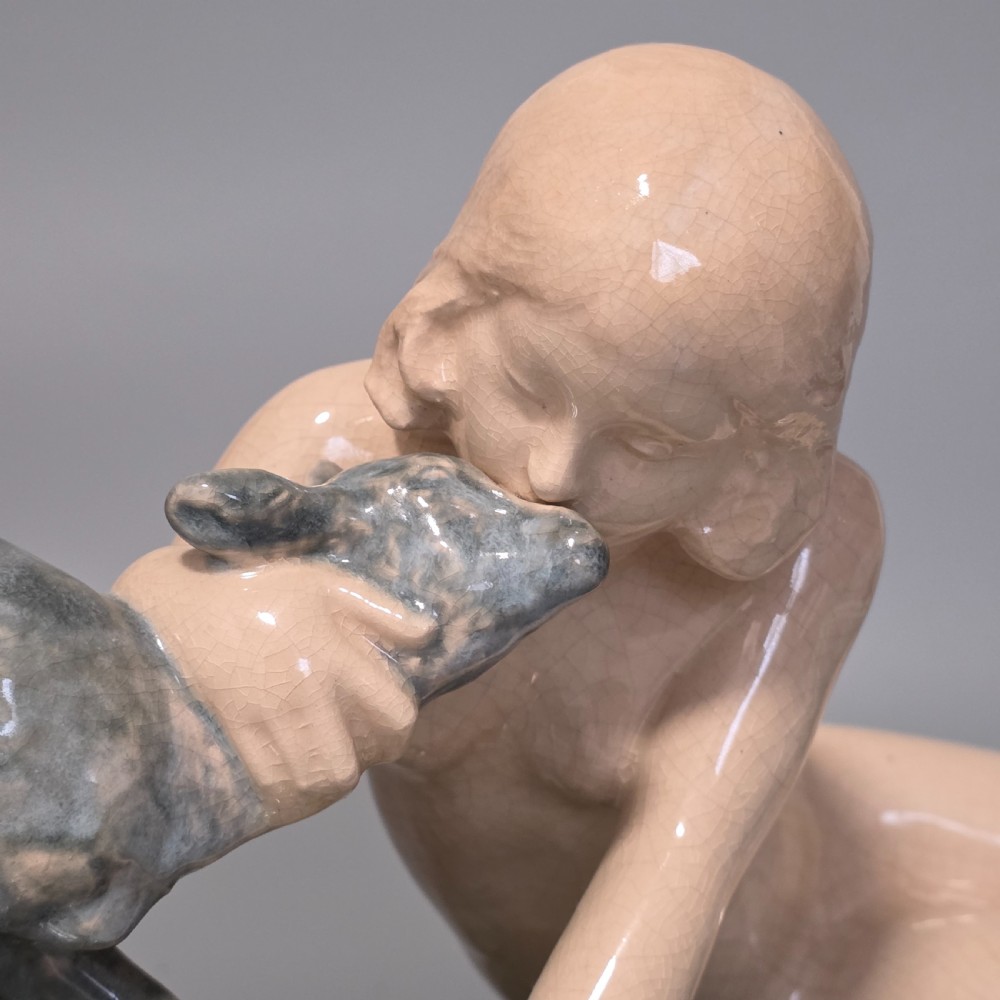 Fine Signed Ary Bitter 48cm Art Deco Glazed Terracotta Sculpture – French, c.1920s–30s View V