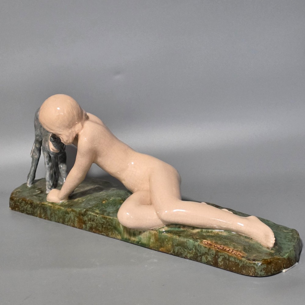 Fine Signed Ary Bitter 48cm Art Deco Glazed Terracotta Sculpture – French, c.1920s–30s View VI