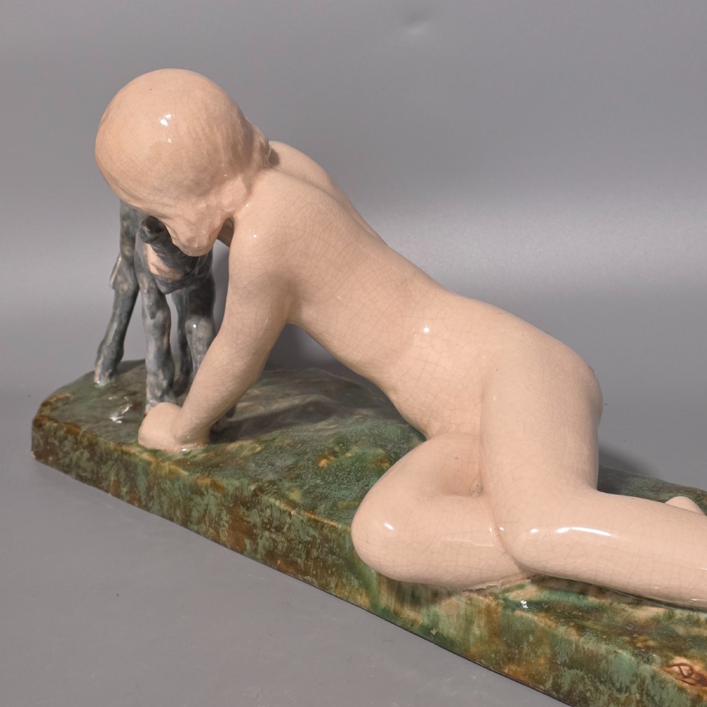Fine Signed Ary Bitter 48cm Art Deco Glazed Terracotta Sculpture – French, c.1920s–30s View VII