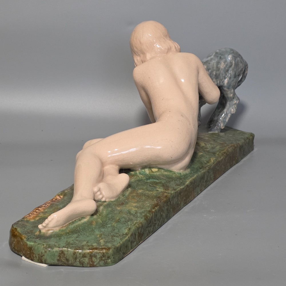 Fine Signed Ary Bitter 48cm Art Deco Glazed Terracotta Sculpture – French, c.1920s–30s View VIII