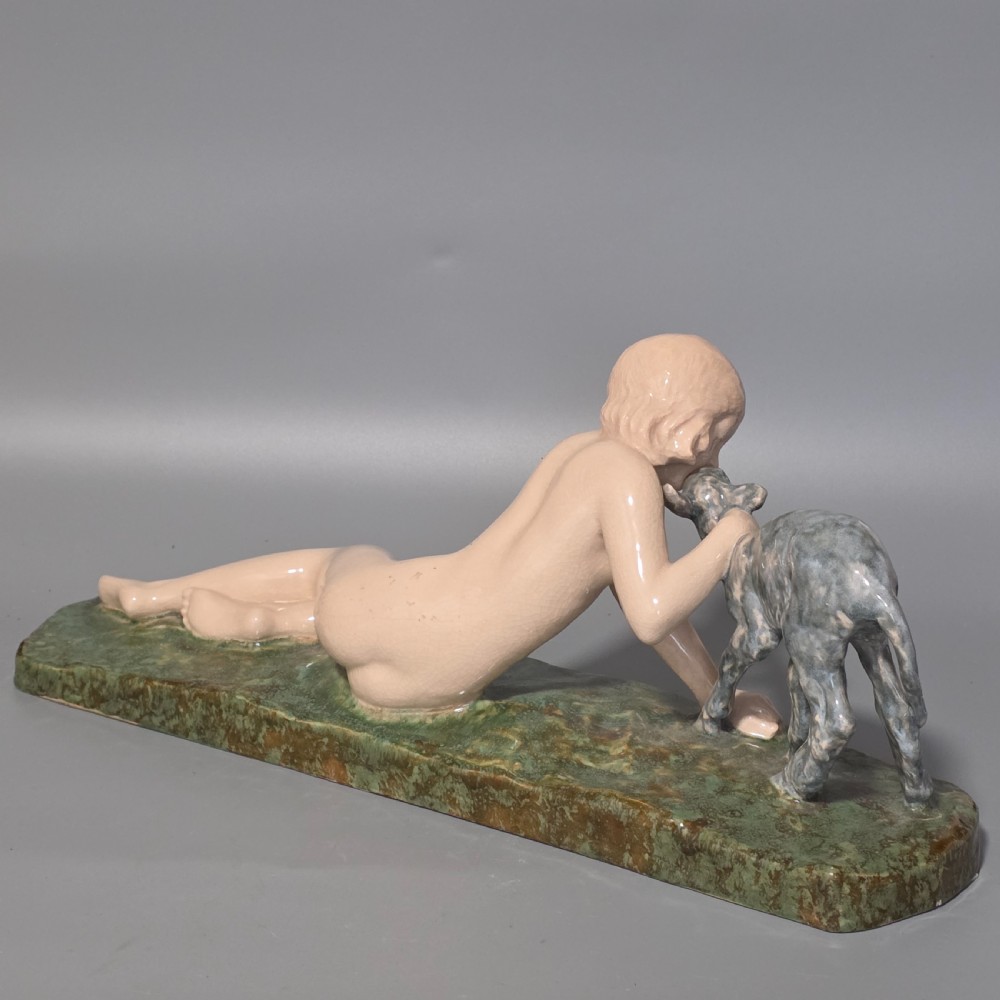 Fine Signed Ary Bitter 48cm Art Deco Glazed Terracotta Sculpture – French, c.1920s–30s View IX