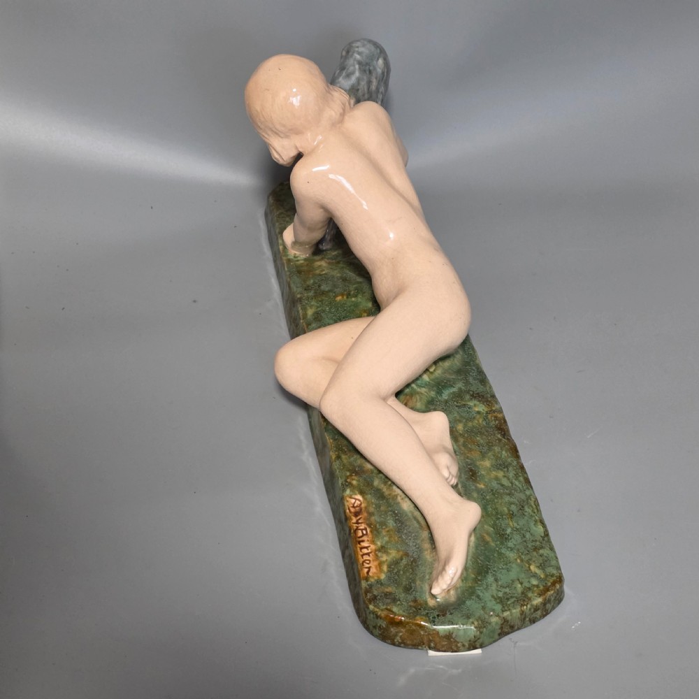 Fine Signed Ary Bitter 48cm Art Deco Glazed Terracotta Sculpture – French, c.1920s–30s View XII