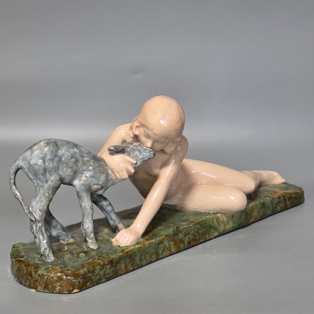 Fine Signed Ary Bitter 48cm Art Deco Glazed Terracotta Sculpture – French, c.1920s–30s View XV