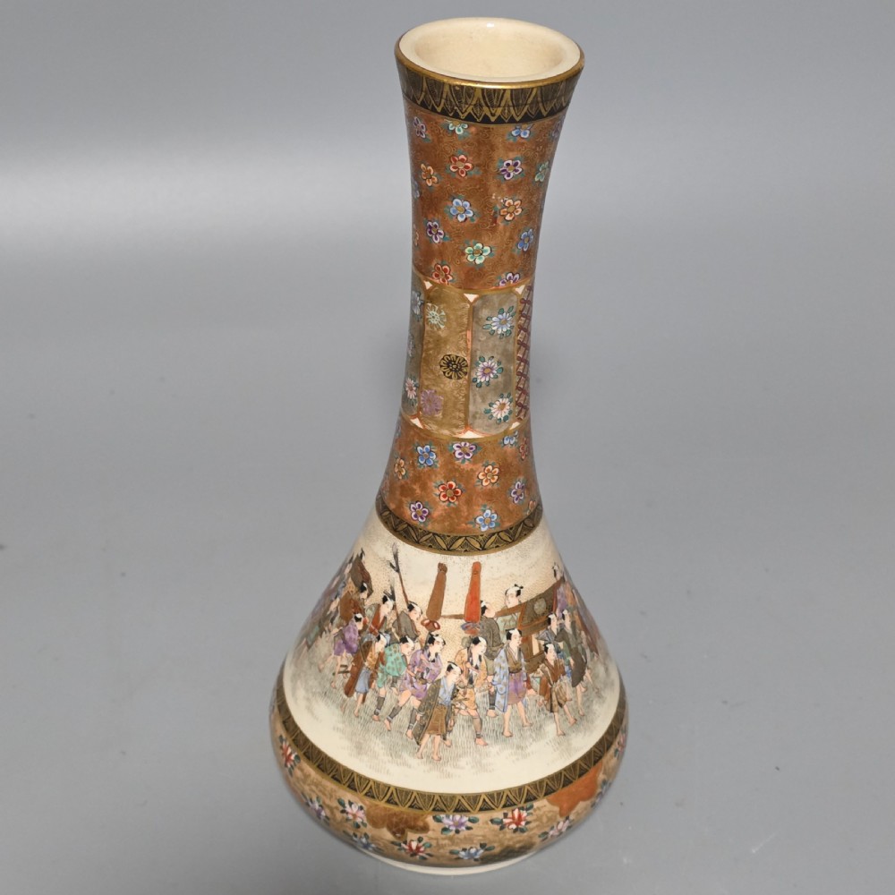 Fine Antique Japanese Satsuma Ovoid Vase – Signed Dozan – Meiji Era (Late 19th Century) View V