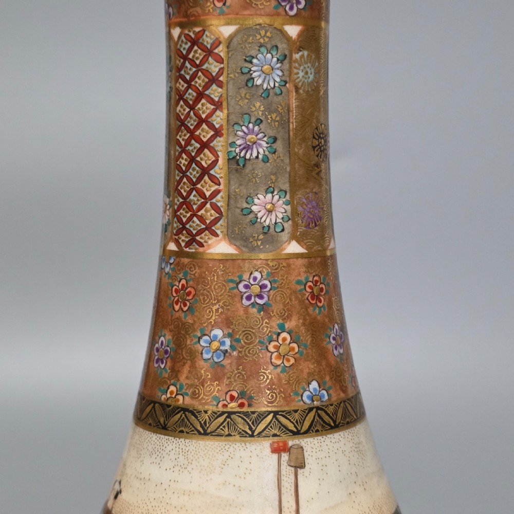 Fine Antique Japanese Satsuma Ovoid Vase – Signed Dozan – Meiji Era (Late 19th Century) View XXIV