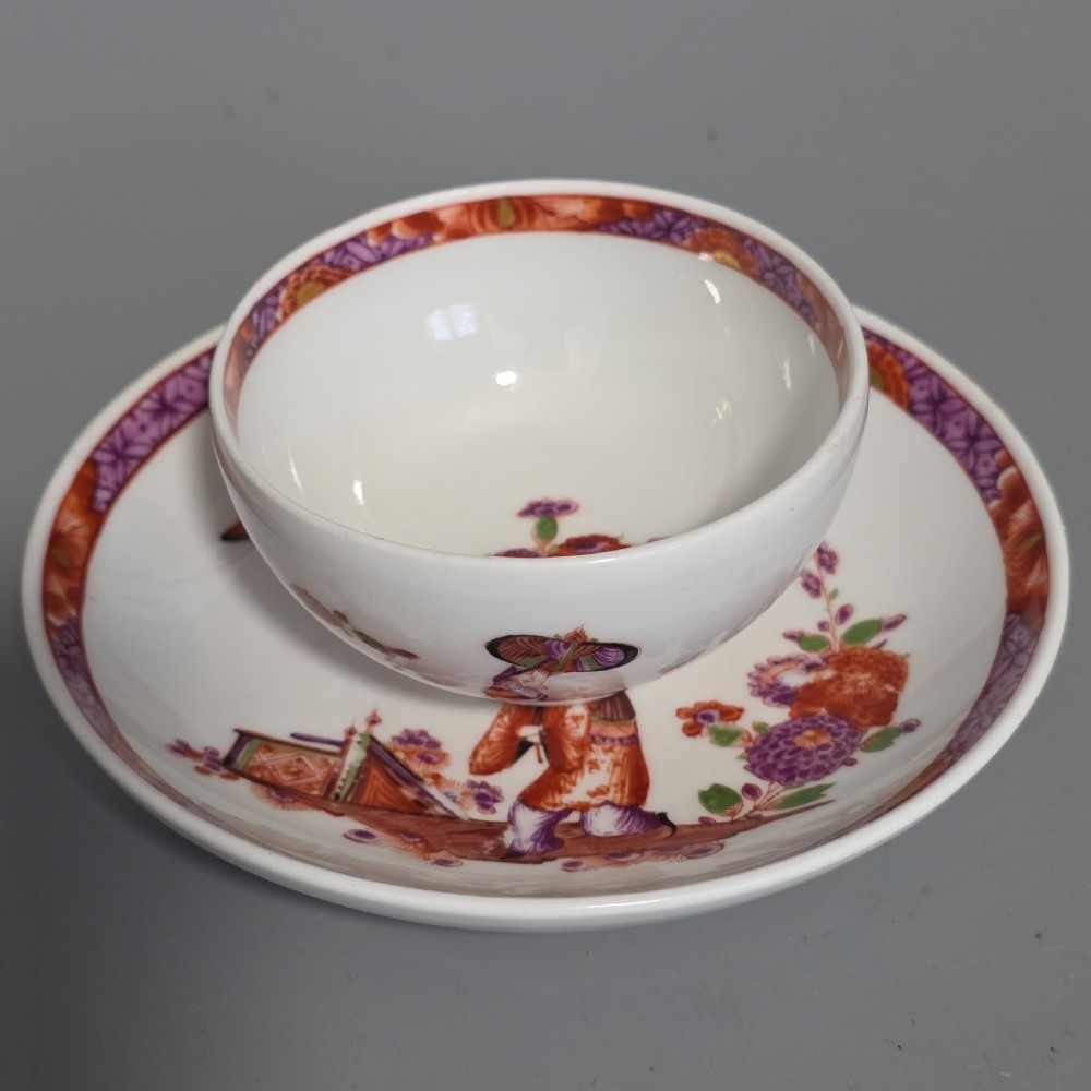 A Rare Meissen Porcelain Stadler Tea Bowl and Saucer c1730 -1735, Drehers Marks View VI