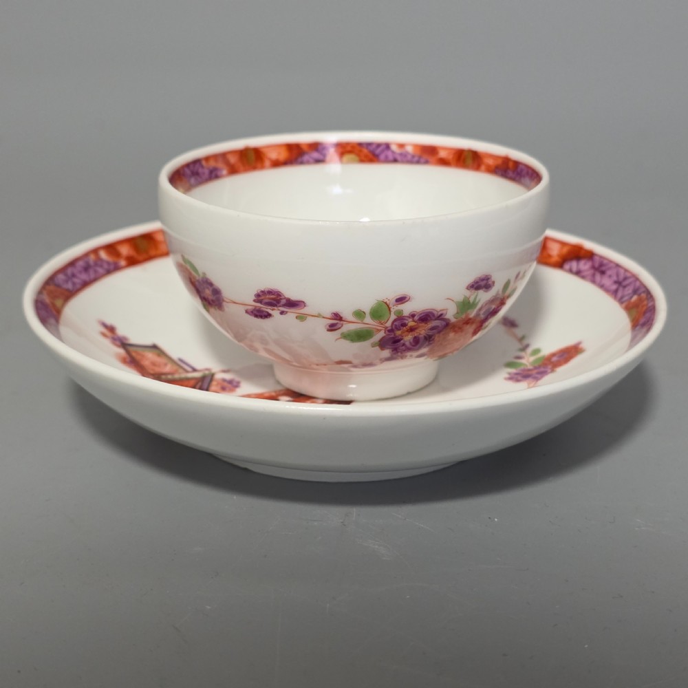 A Rare Meissen Porcelain Stadler Tea Bowl and Saucer c1730 -1735, Drehers Marks View II