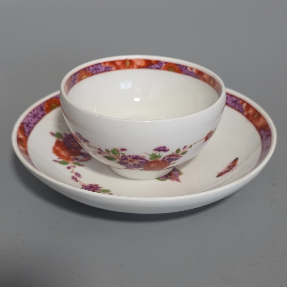 A Rare Meissen Porcelain Stadler Tea Bowl and Saucer c1730 -1735, Drehers Marks View III