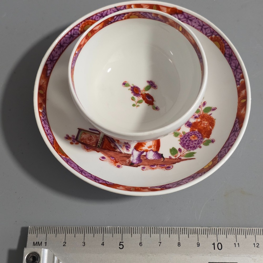 A Rare Meissen Porcelain Stadler Tea Bowl and Saucer c1730 -1735, Drehers Marks View IV