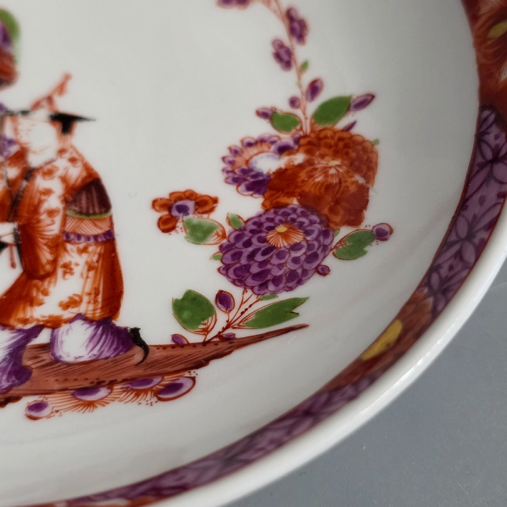 A Rare Meissen Porcelain Stadler Tea Bowl and Saucer c1730 -1735, Drehers Marks View X