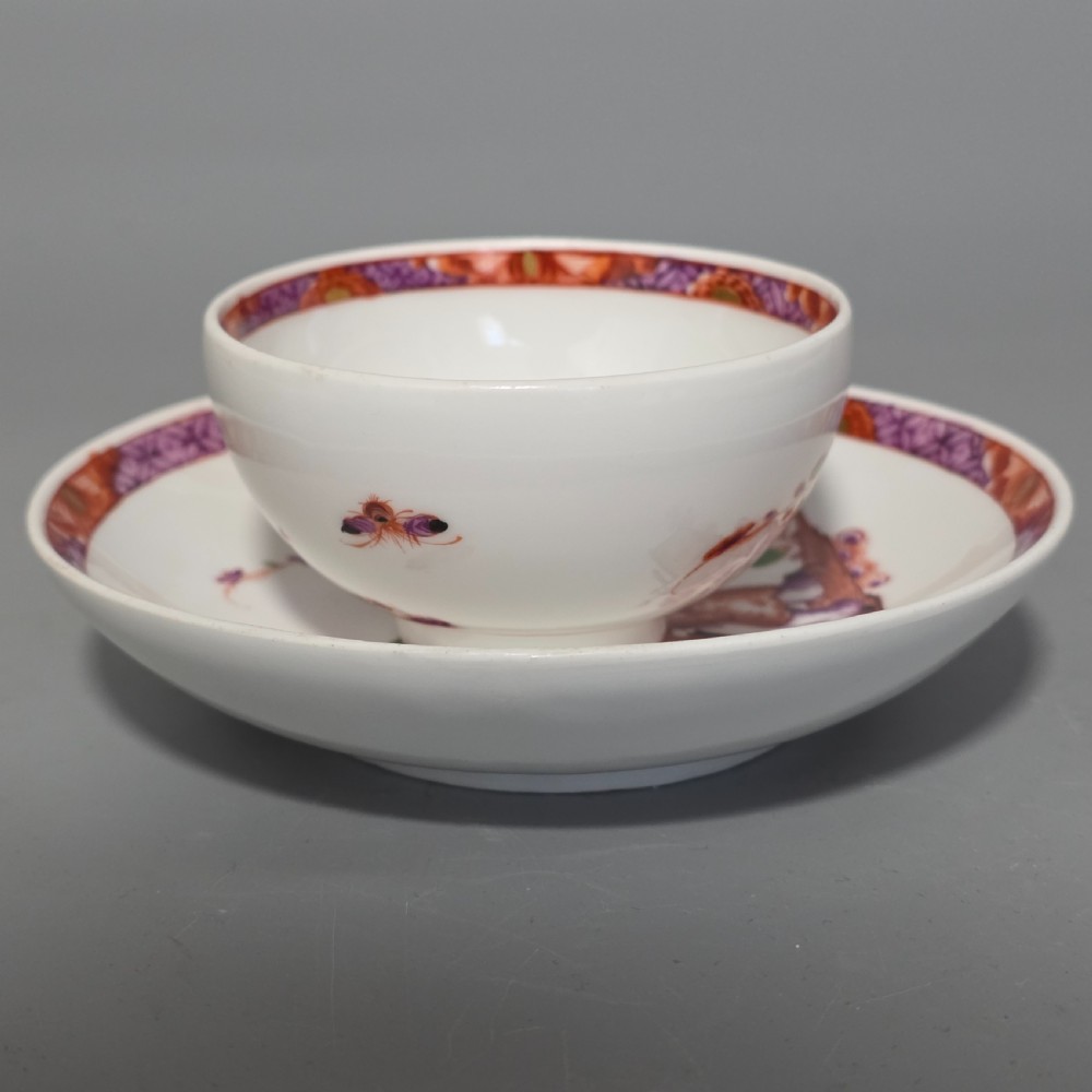 A Rare Meissen Porcelain Stadler Tea Bowl and Saucer c1730 -1735, Drehers Marks View XVIII