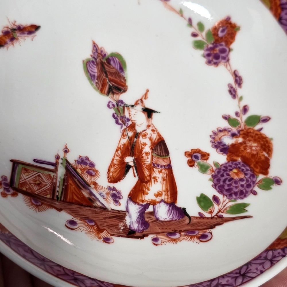A Rare Meissen Porcelain Stadler Tea Bowl and Saucer c1730 -1735, Drehers Marks View XXI