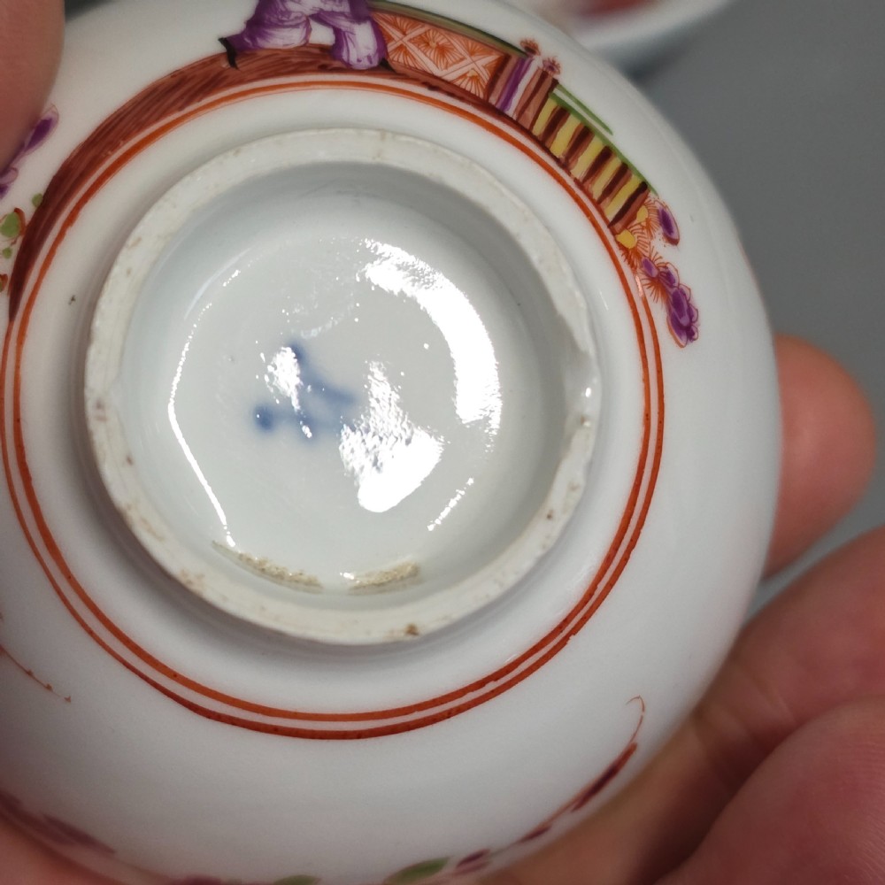 A Rare Meissen Porcelain Stadler Tea Bowl and Saucer c1730 -1735, Drehers Marks View XXVI