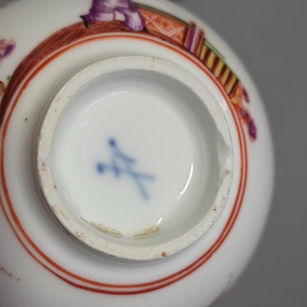 A Rare Meissen Porcelain Stadler Tea Bowl and Saucer c1730 -1735, Drehers Marks View XXVII