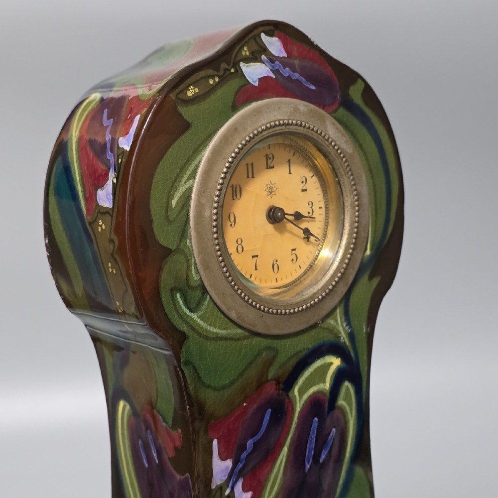 Stylish Gouda Pottery Clock, 1910 (working) View VI
