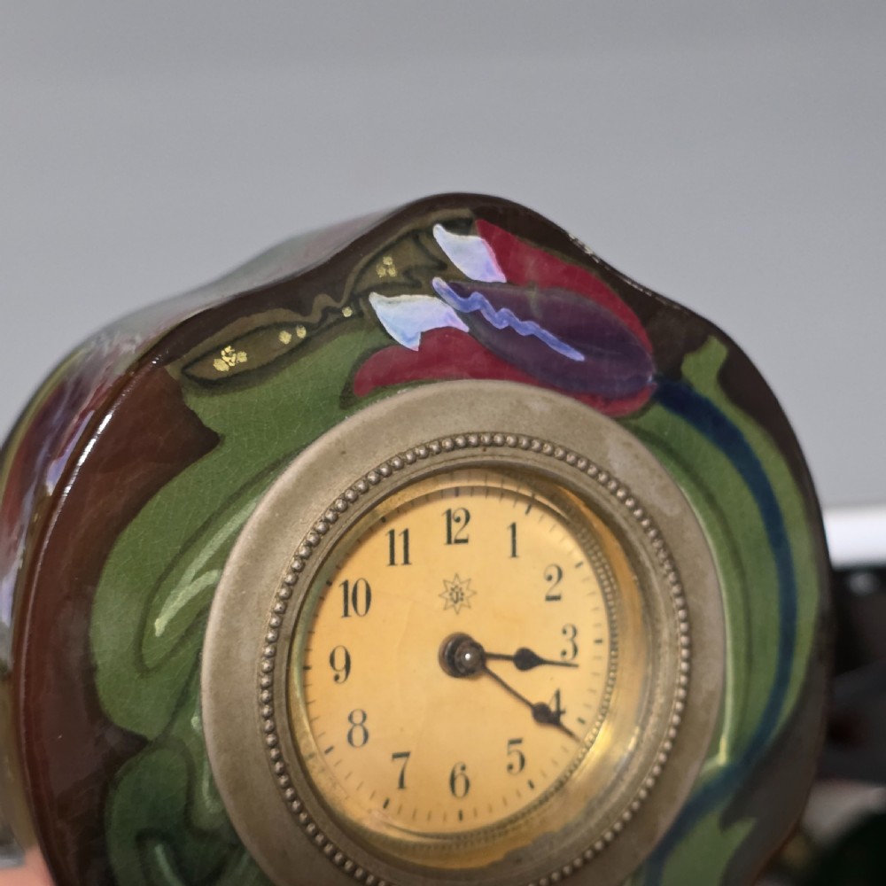 Stylish Gouda Pottery Clock, 1910 (working) View XIII