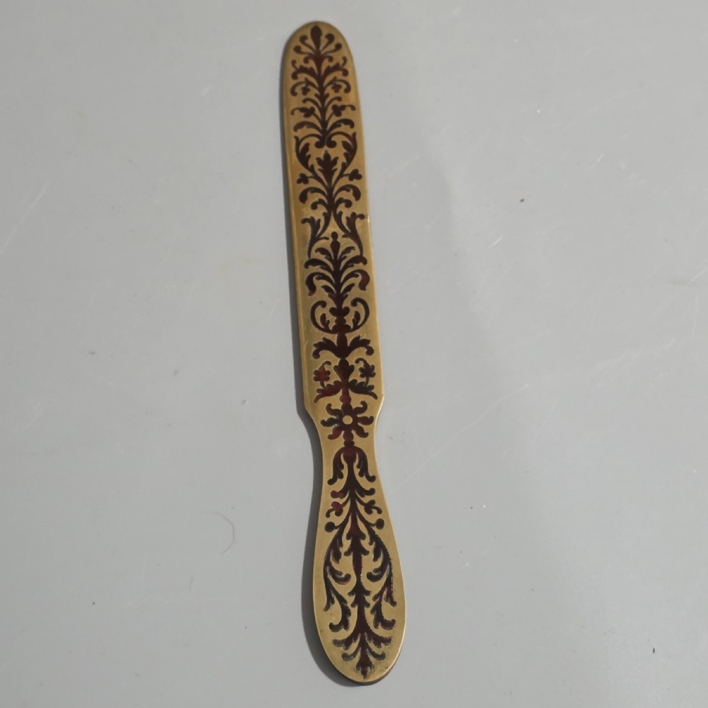 Rare and Exquisite 19th-Century Boulle Brass-Inlaid Tortoiseshell Page Turner View II