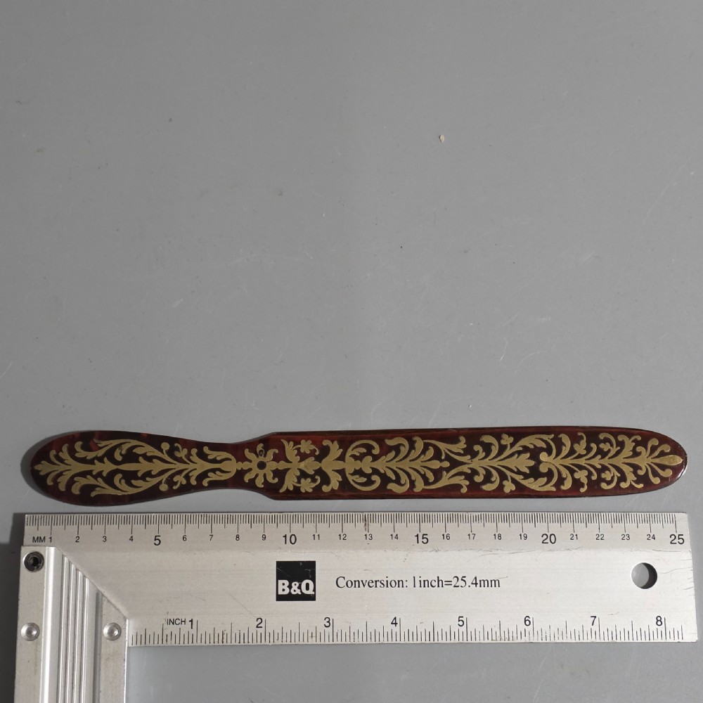 Rare and Exquisite 19th-Century Boulle Brass-Inlaid Tortoiseshell Page Turner View III
