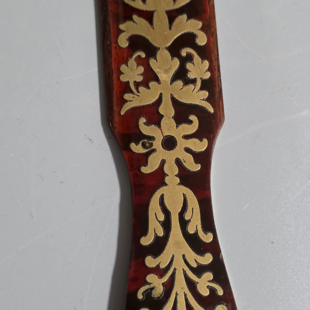 Rare and Exquisite 19th-Century Boulle Brass-Inlaid Tortoiseshell Page Turner View V