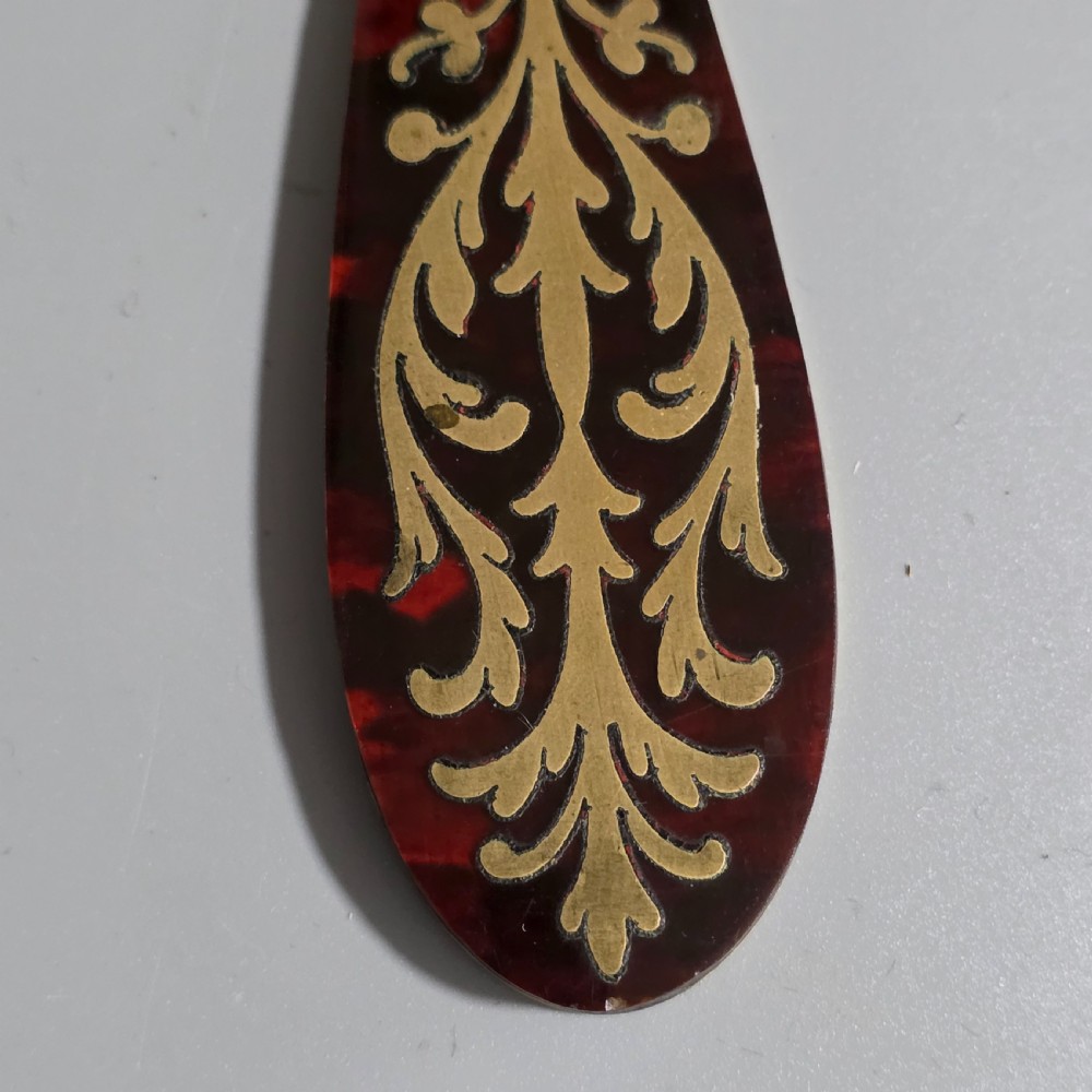 Rare and Exquisite 19th-Century Boulle Brass-Inlaid Tortoiseshell Page Turner View VI