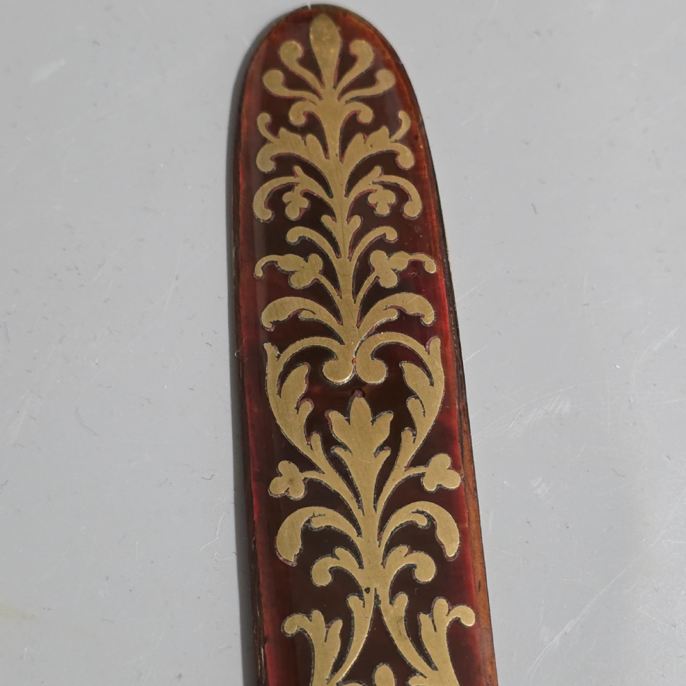 Rare and Exquisite 19th-Century Boulle Brass-Inlaid Tortoiseshell Page Turner View VIII