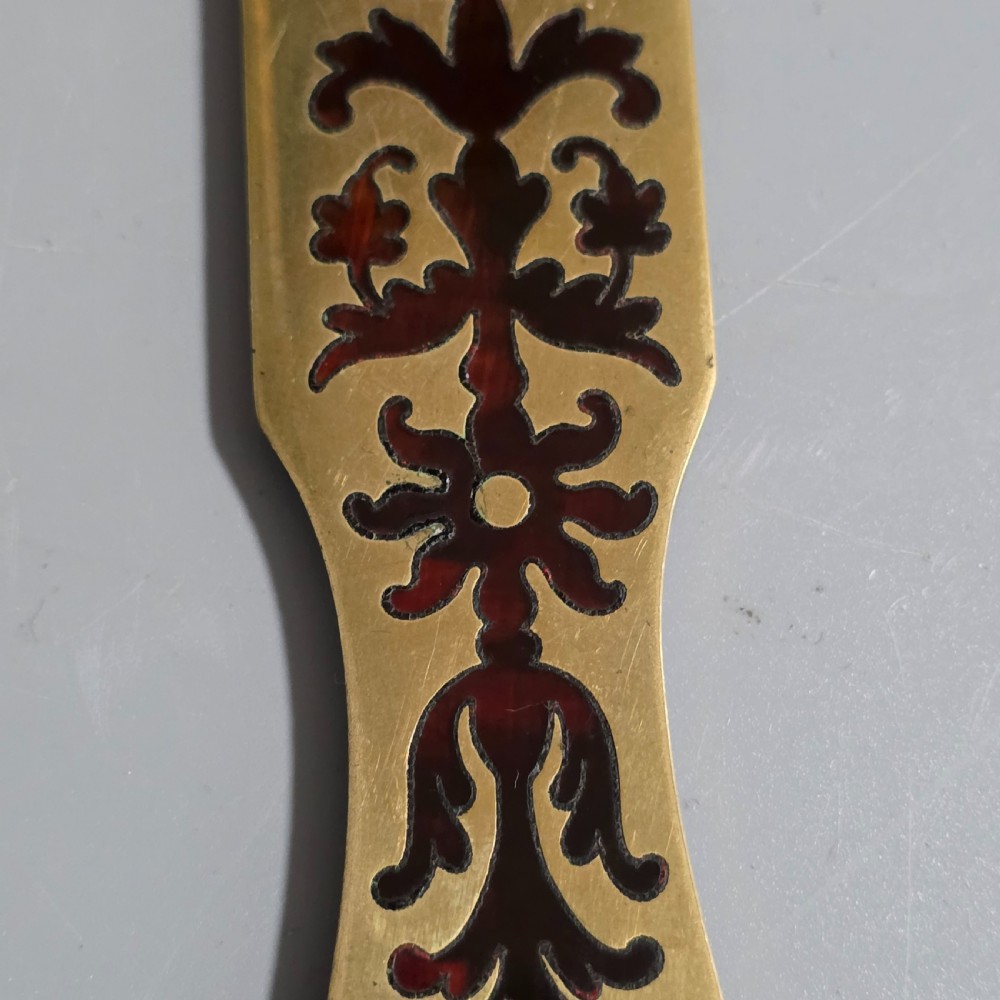 Rare and Exquisite 19th-Century Boulle Brass-Inlaid Tortoiseshell Page Turner View X