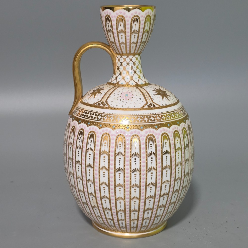 Exquisite Copeland Jewelled Porcelain Jug in the Persian Style c1890/1900