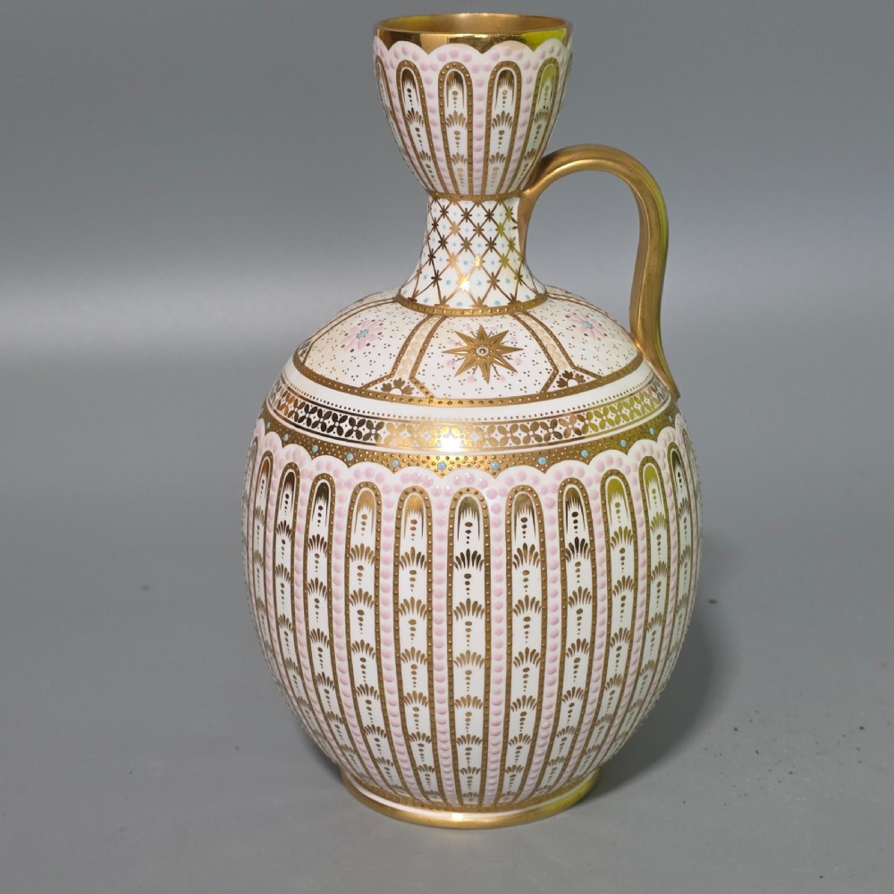 Exquisite Copeland Jewelled Porcelain Jug in the Persian Style c1890/1900 View III