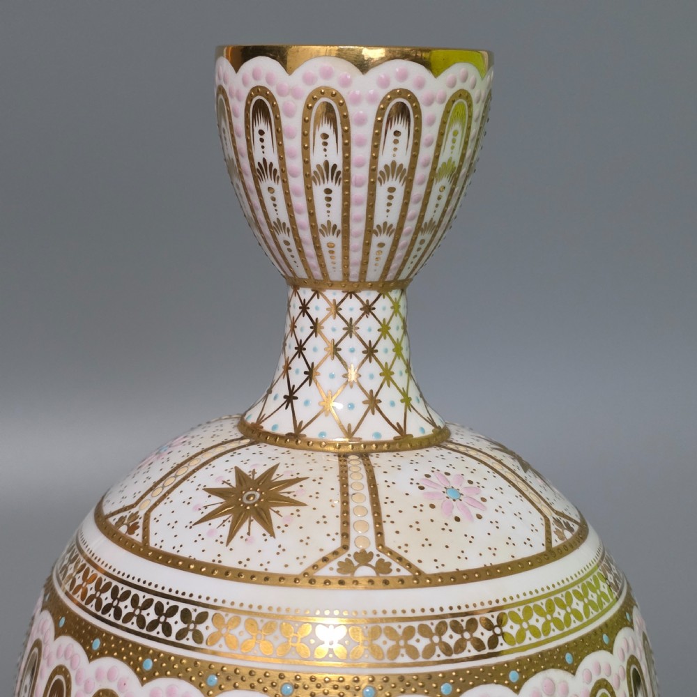 Exquisite Copeland Jewelled Porcelain Jug in the Persian Style c1890/1900 View V