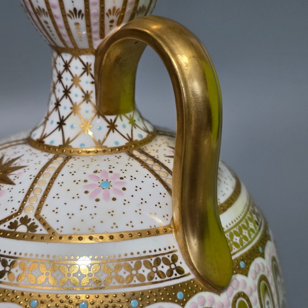 Exquisite Copeland Jewelled Porcelain Jug in the Persian Style c1890/1900 View VII
