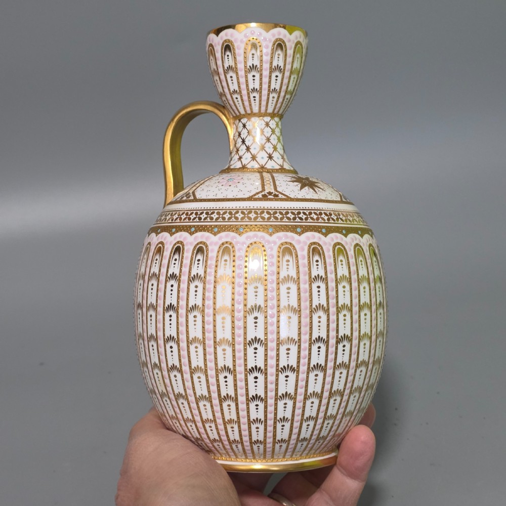 Exquisite Copeland Jewelled Porcelain Jug in the Persian Style c1890/1900 View XV