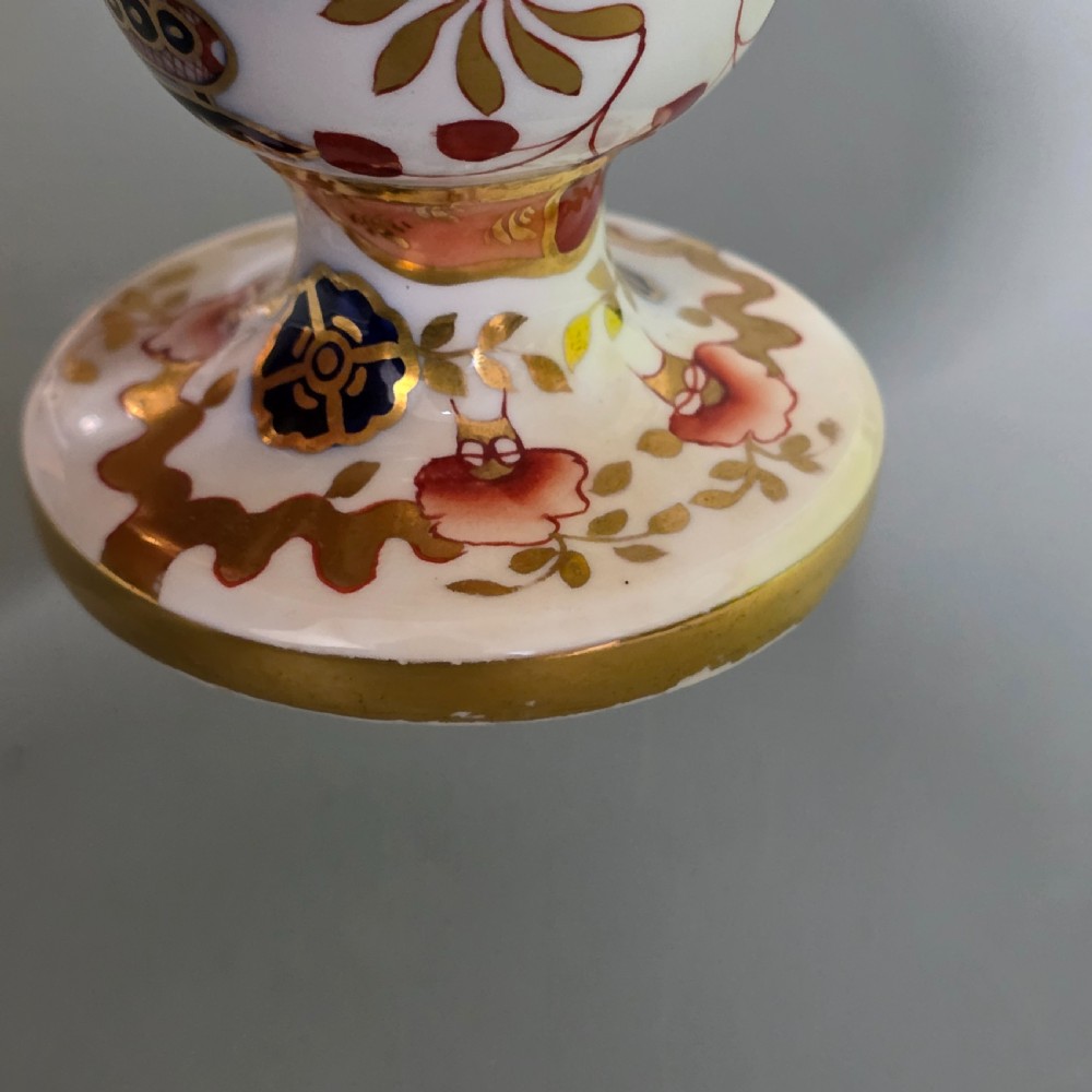 Rare Pair of Spode 2907 Pattern Vases with Curled Leaf Handles c1830 View XII