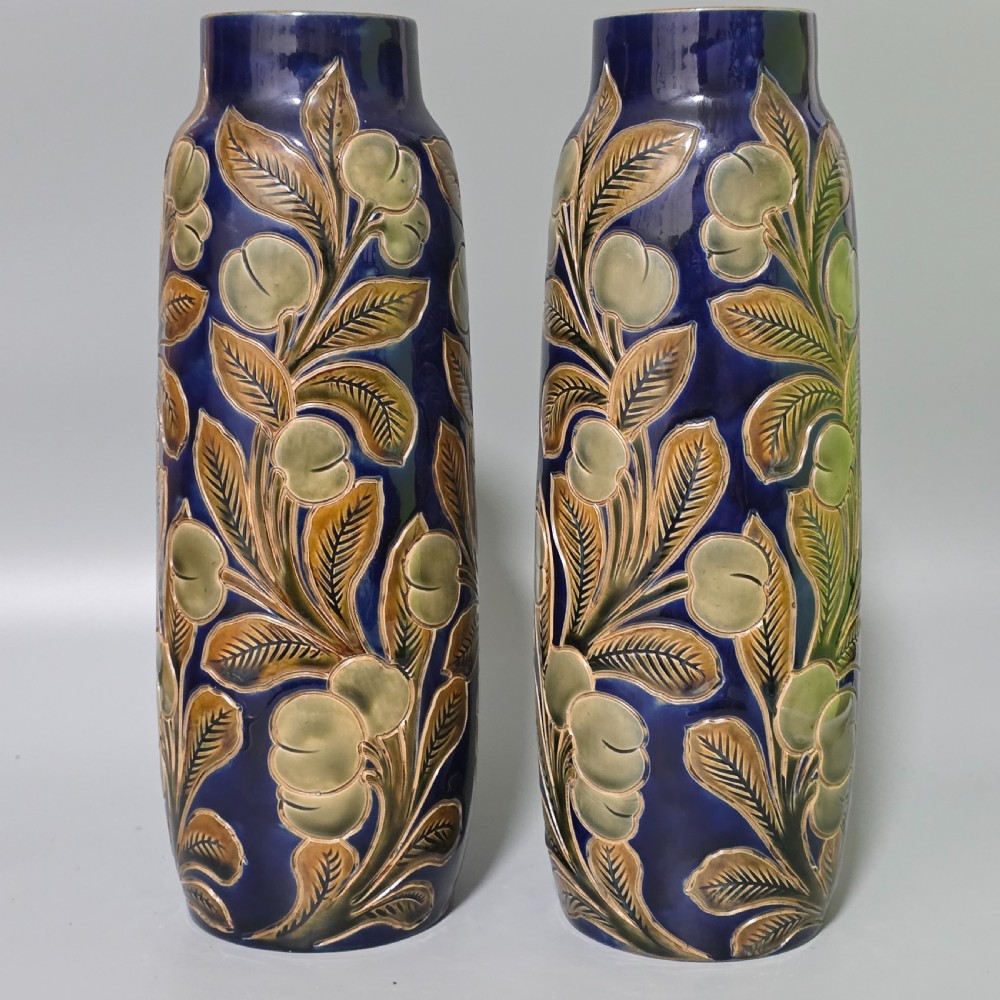 Rare Large Pair of Frank Butler Royal Doulton Vases c1905 - 31.5 cm