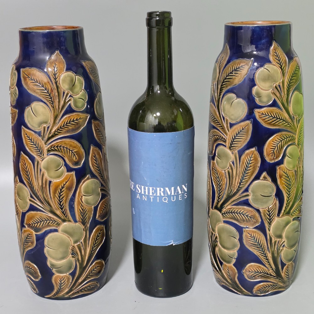 Rare Large Pair of Frank Butler Royal Doulton Vases c1905 - 31.5 cm View II