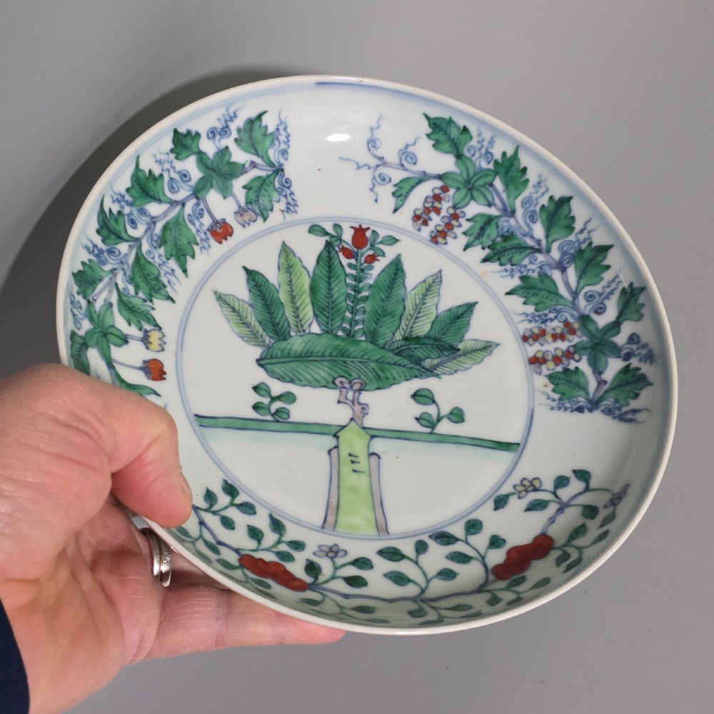 Chinese Doucai Pomegranate Dish, Chenghua Mark (Later), Qing Dynasty View VIII