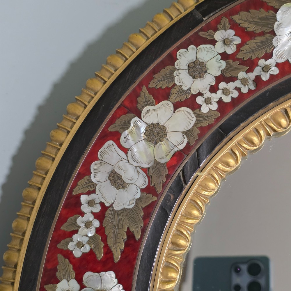 Outstanding Mid–Late 19th Century Boulle Work Wall Mirror (c.1880) View IX