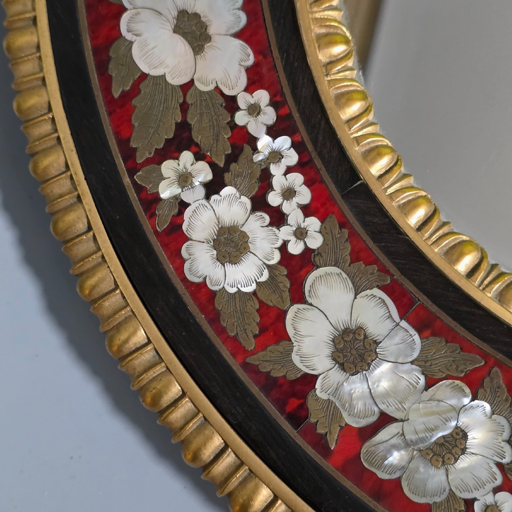 Outstanding Mid–Late 19th Century Boulle Work Wall Mirror (c.1880) View X