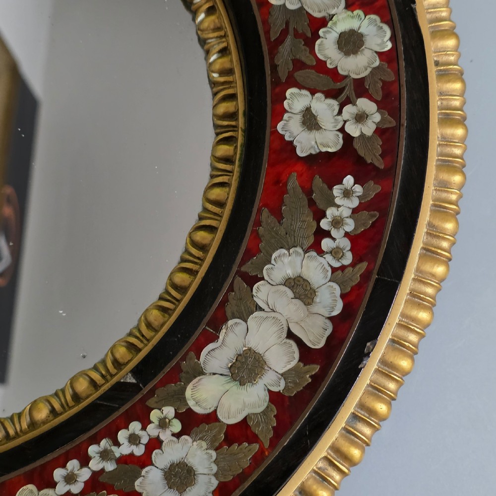 Outstanding Mid–Late 19th Century Boulle Work Wall Mirror (c.1880) View XIII