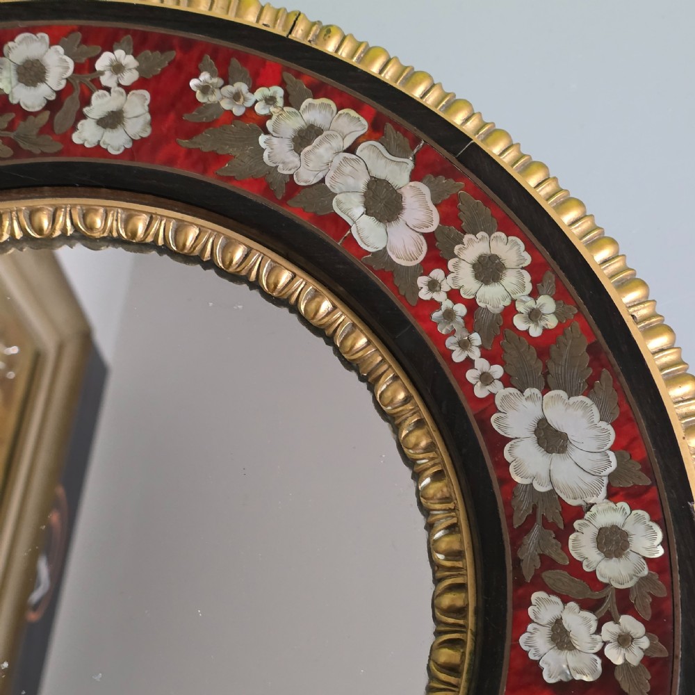 Outstanding Mid–Late 19th Century Boulle Work Wall Mirror (c.1880) View XIV