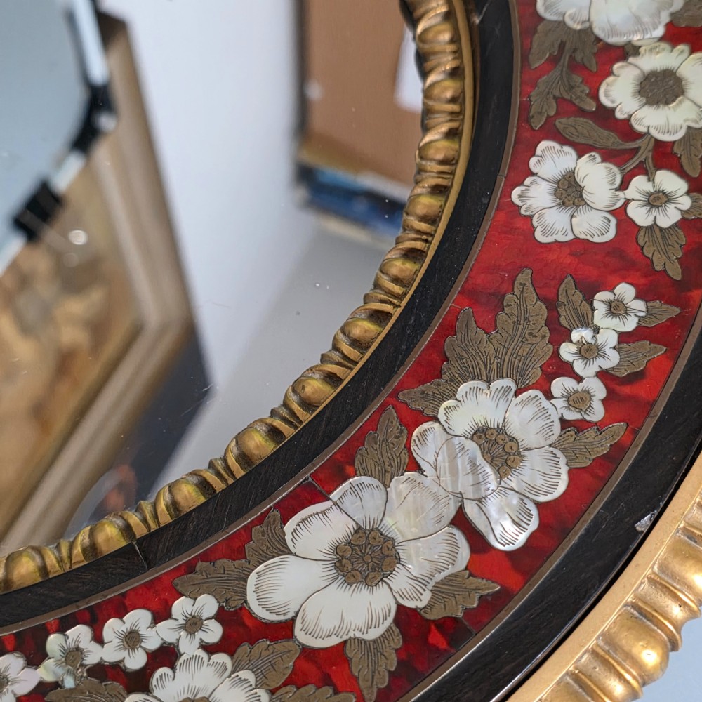 Outstanding Mid–Late 19th Century Boulle Work Wall Mirror (c.1880) View XVIII