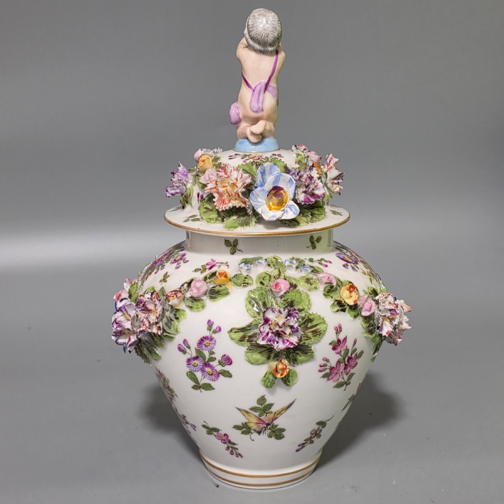 Meissen-Style Covered Urn Flower Vase, Late 19th Century View II