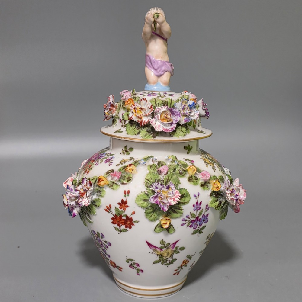 Meissen-Style Covered Urn Flower Vase, Late 19th Century View III