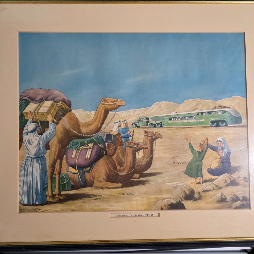 Vintage Retro 1950-60s Crossing The Arabian Desert Framed Print Picture View II