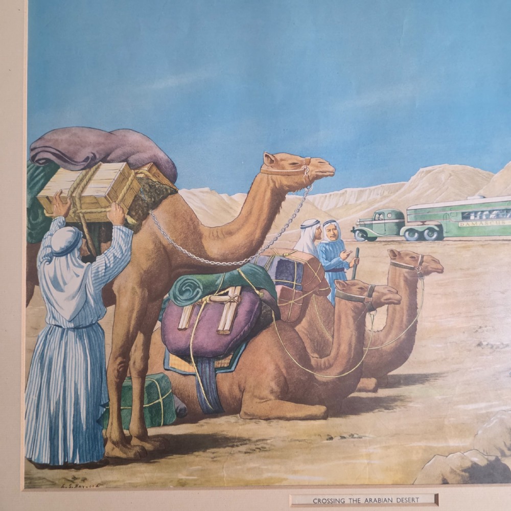 Vintage Retro 1950-60s Crossing The Arabian Desert Framed Print Picture View III