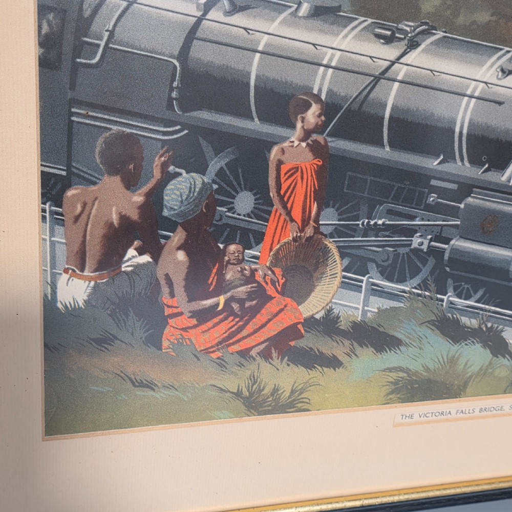 Vintage Retro 1950-60s Victoria Falls Framed Print Picture View IV