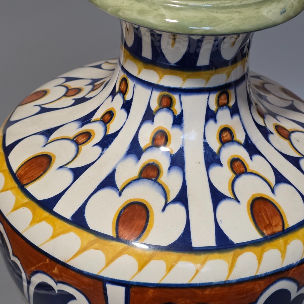 Frederick / Charlotte Rhead Bursley Ware “Bagdad” Art Deco Vase 1920s – 31cm View X